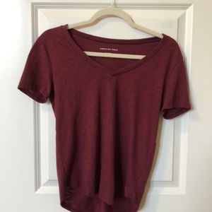 Maroon American Eagle Short Sleeve Top